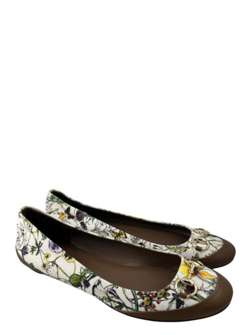 Gucci Flora Canvas Horsbit Ballet Flats